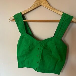 Vibrant Green Sleeveless Crop Top